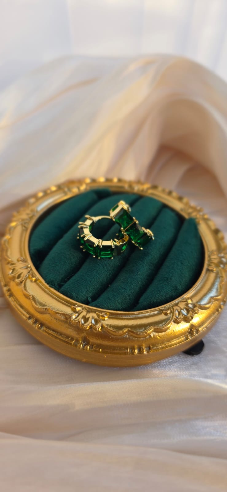 Emerald Green Hoop Earrings