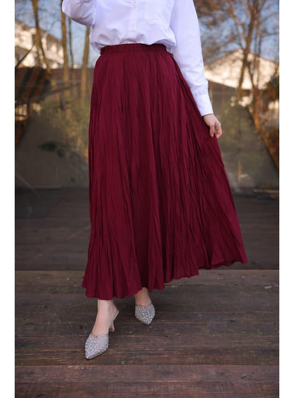 Burgundy Cotton Skirt