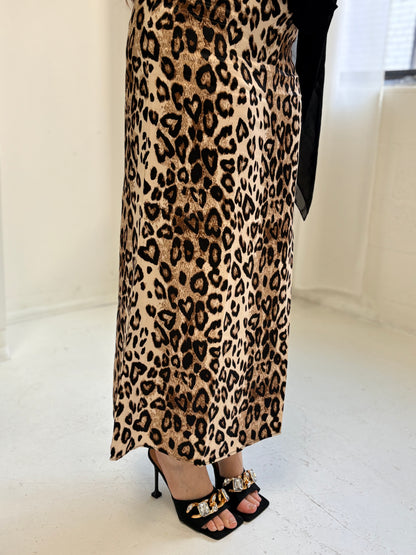 Leopard printed skirt brown