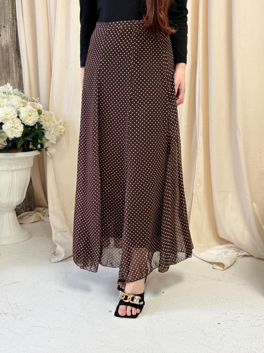 Polka dot skirt brown