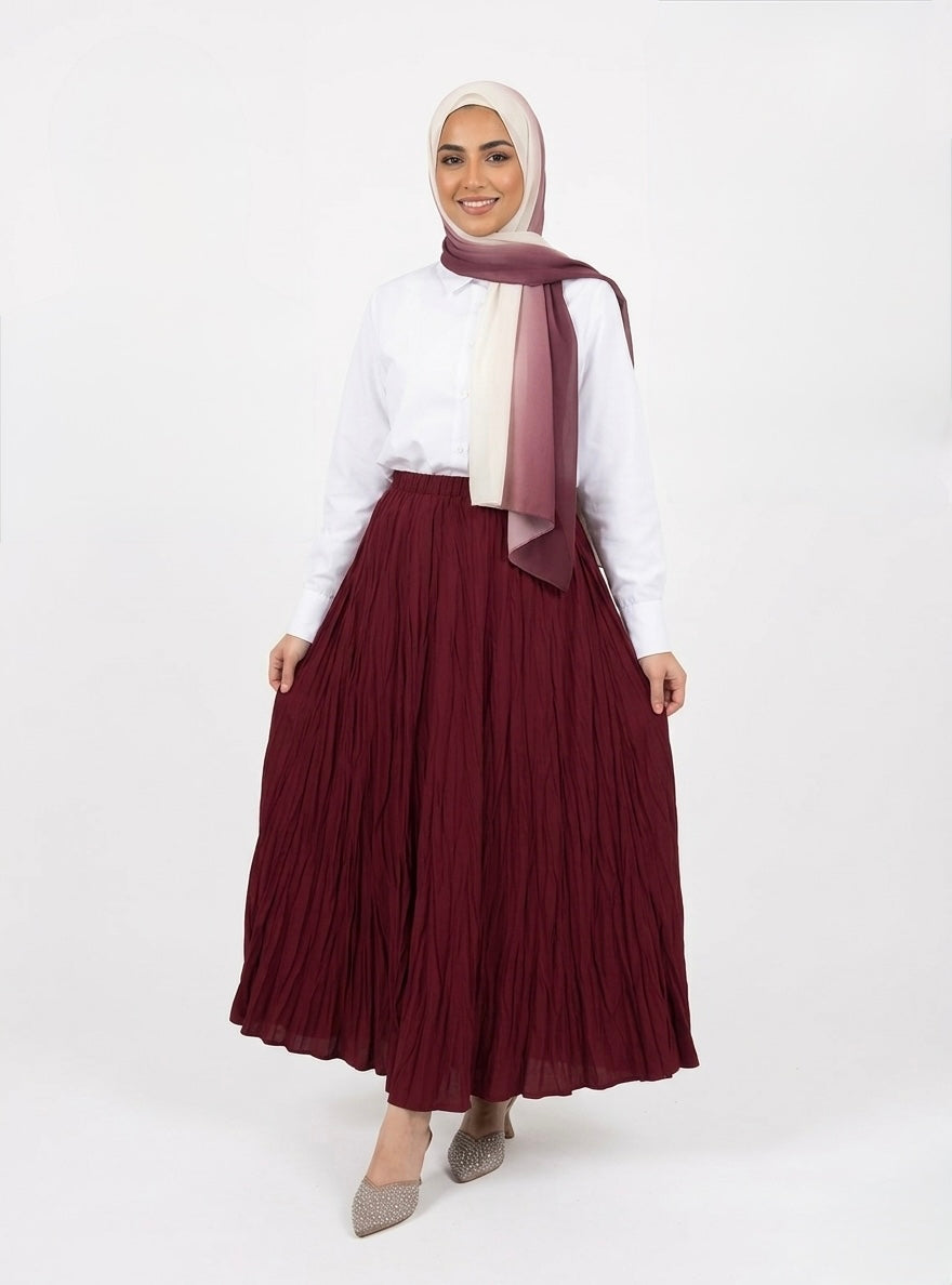 Burgundy Cotton Skirt