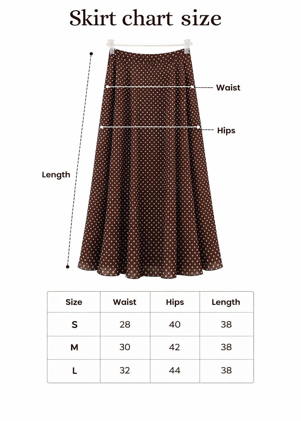 Polka dot skirt black