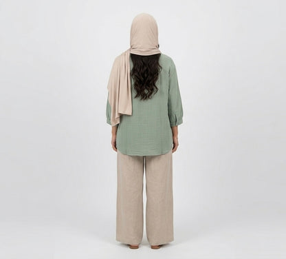 Oversized Cotton Shirt Sage