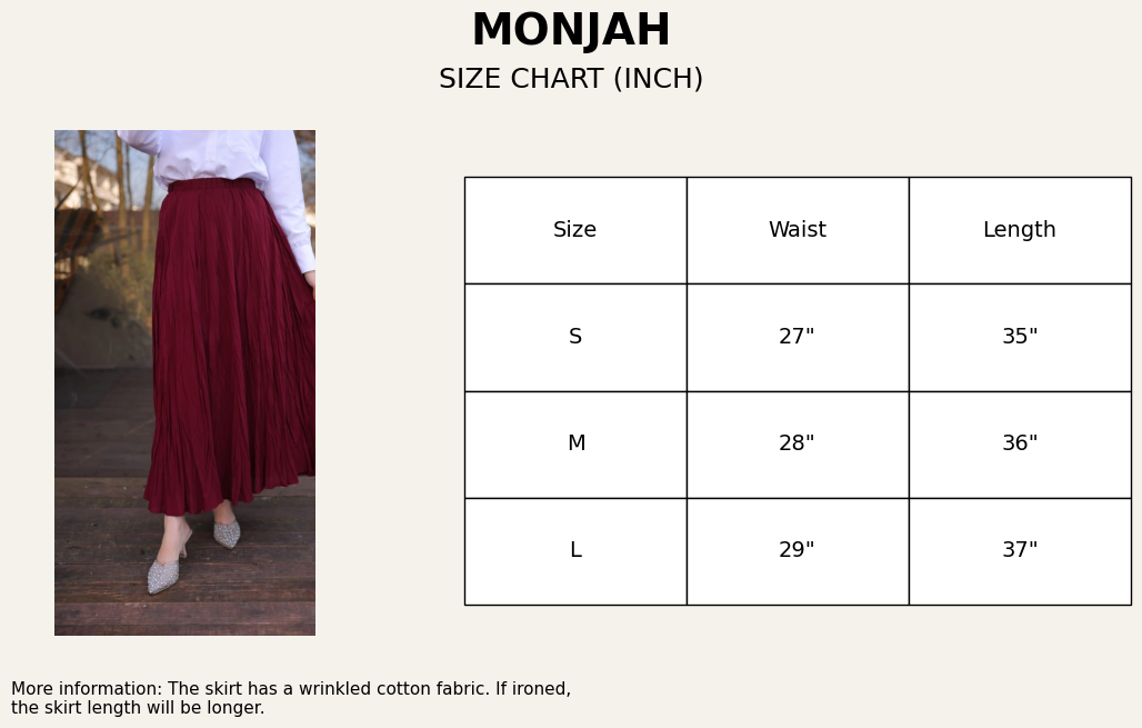 Burgundy Cotton Skirt